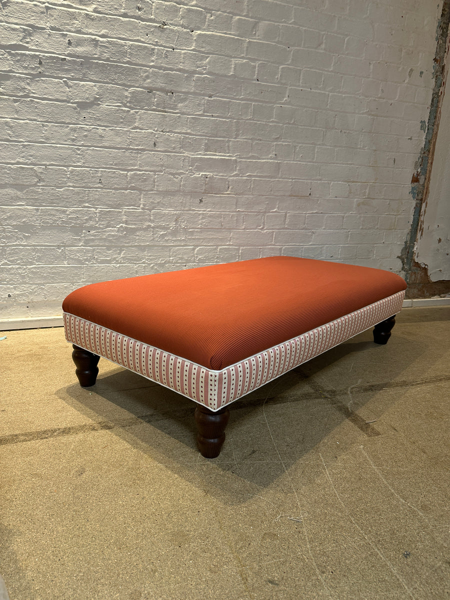Bryher ottoman in Domino Grenant and Liberty Stripe Laquer