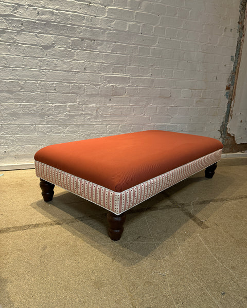 Bryher ottoman in Domino Grenant and Liberty Stripe Laquer