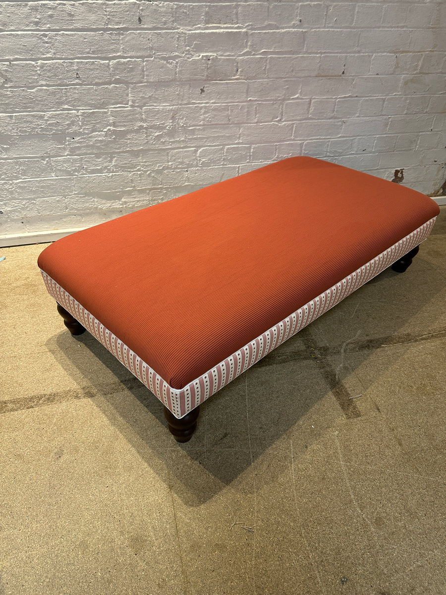 Bryher ottoman in Domino Grenant and Liberty Stripe Laquer