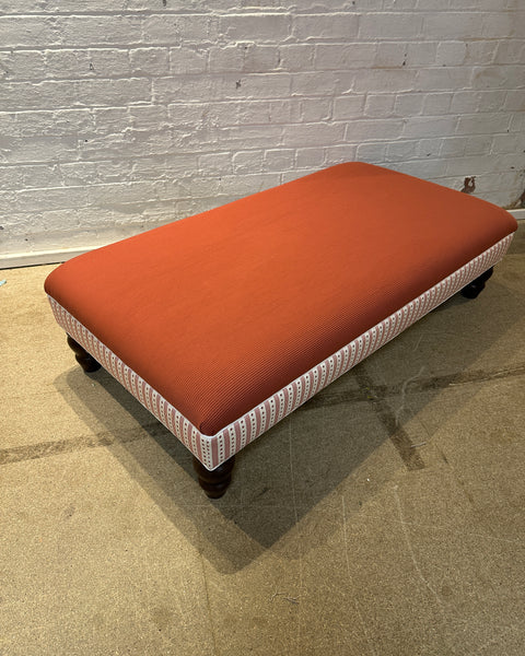 Bryher ottoman in Domino Grenant and Liberty Stripe Laquer