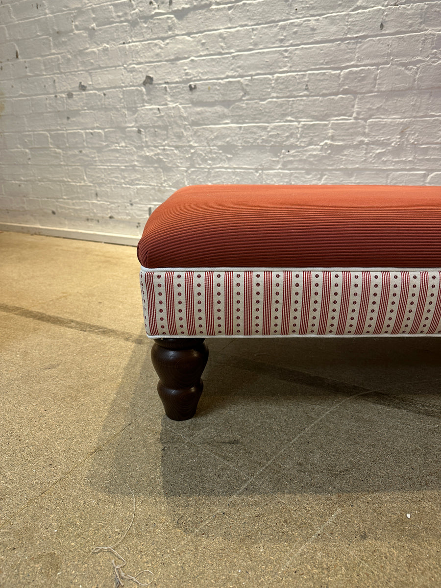 Bryher ottoman in Domino Grenant and Liberty Stripe Laquer