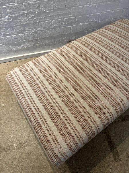 Bryher ottoman in Christopher Farr Japura Coral in Blue piping