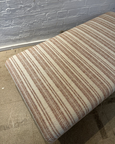 Bryher ottoman in Christopher Farr Japura Coral in Blue piping