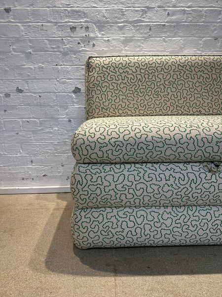 170cm Iris Storage Banquette in Linwood Wiggle Emerald