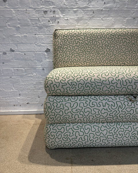 170cm Iris Storage Banquette in Linwood Wiggle Emerald