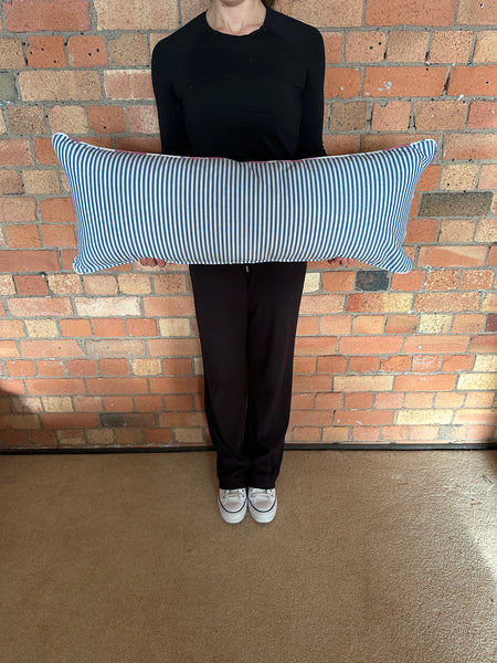 Bolster Cushion 90x35cm in Lewis and Wood Zarafshan Cyclamen blue