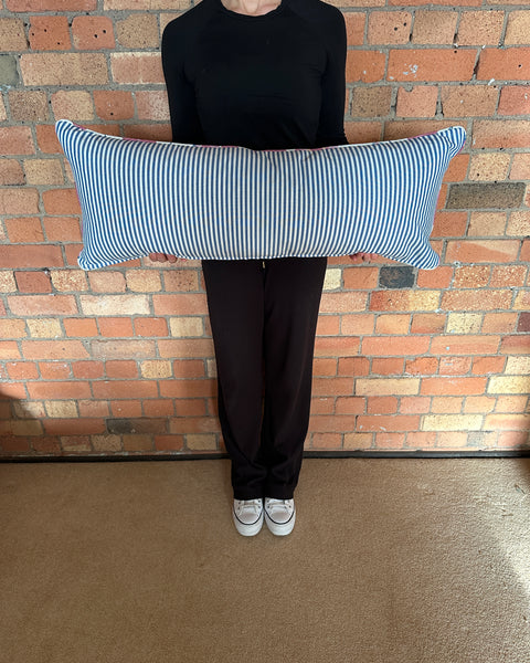 Bolster Cushion 90x35cm in Lewis and Wood Zarafshan Cyclamen blue