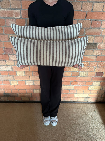 Mini Bolster in Guy Goodfellow Olive sacking Cocoa (Price for both)