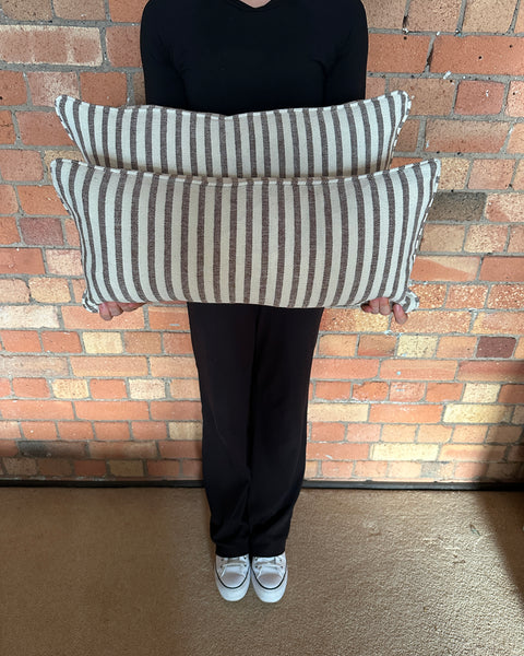 Mini Bolster in Guy Goodfellow Olive sacking Cocoa (Price for both)