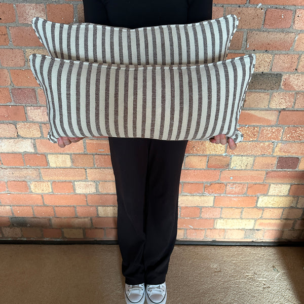 Mini Bolster in Guy Goodfellow Olive sacking Cocoa (Price for both)