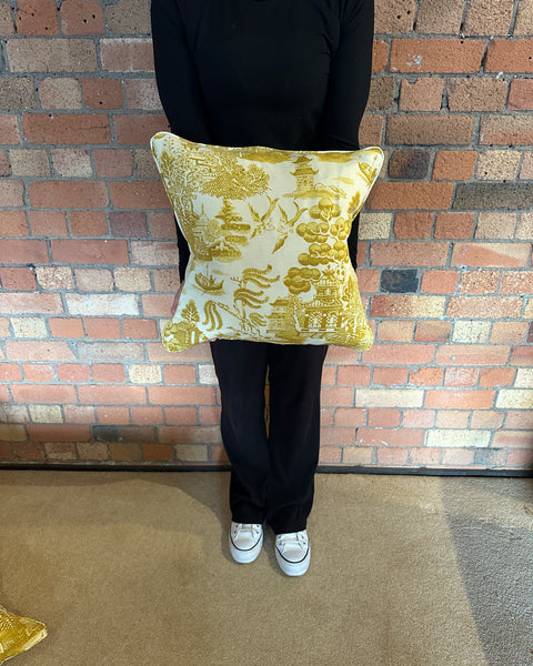 Square 45cm Cushion Pair in Beata Heuman Willow Pollen (price for both)