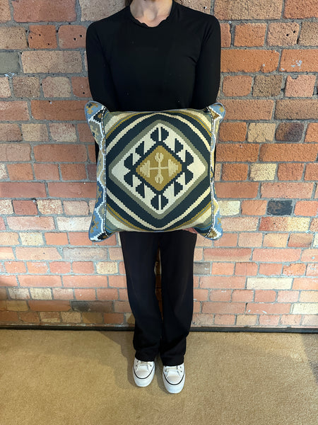 Square cushion 45cm in Morris and Co Dorothys Kilim Sunflower