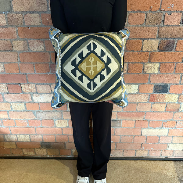 Square cushion 45cm in Morris and Co Dorothys Kilim Sunflower