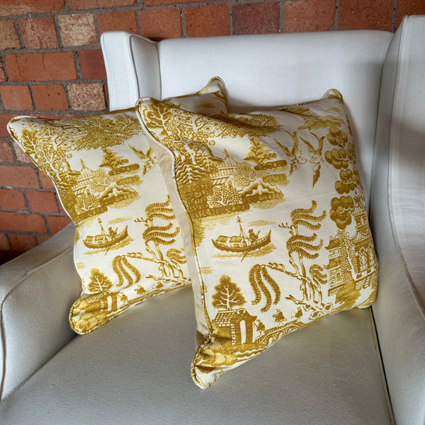 Square 45cm Cushion Pair in Beata Heuman Willow Pollen (price for both)