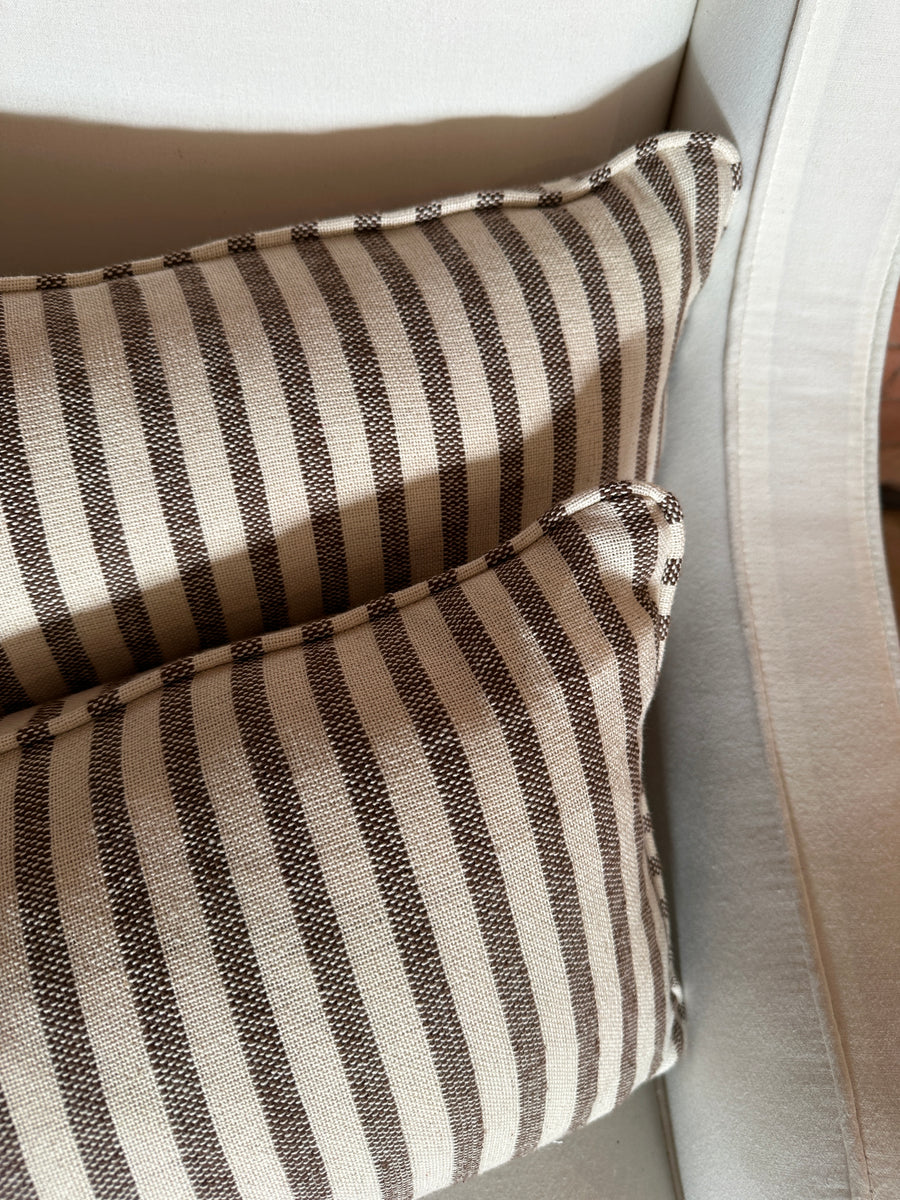 Mini Bolster in Guy Goodfellow Olive sacking Cocoa (Price for both)