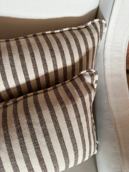 Mini Bolster in Guy Goodfellow Olive sacking Cocoa (Price for both)