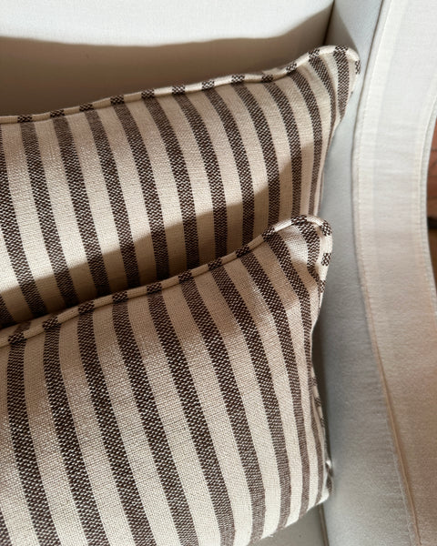 Mini Bolster in Guy Goodfellow Olive sacking Cocoa (Price for both)