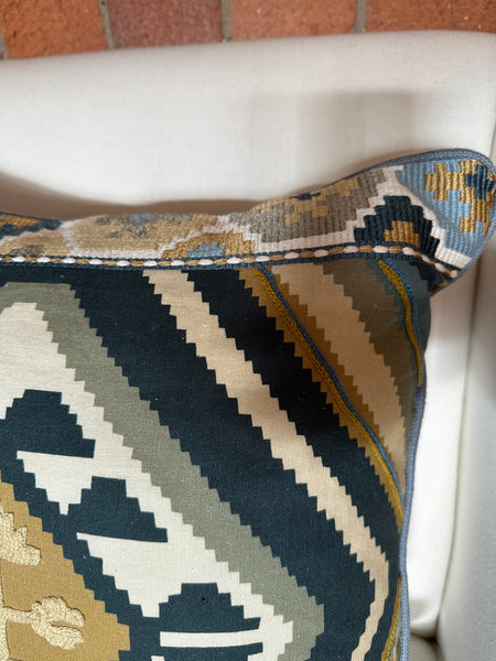 Square cushion 45cm in Morris and Co Dorothys Kilim Sunflower
