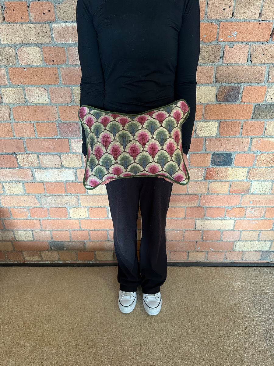 Lumbar cushion in Flora Soames Walsingham weave
