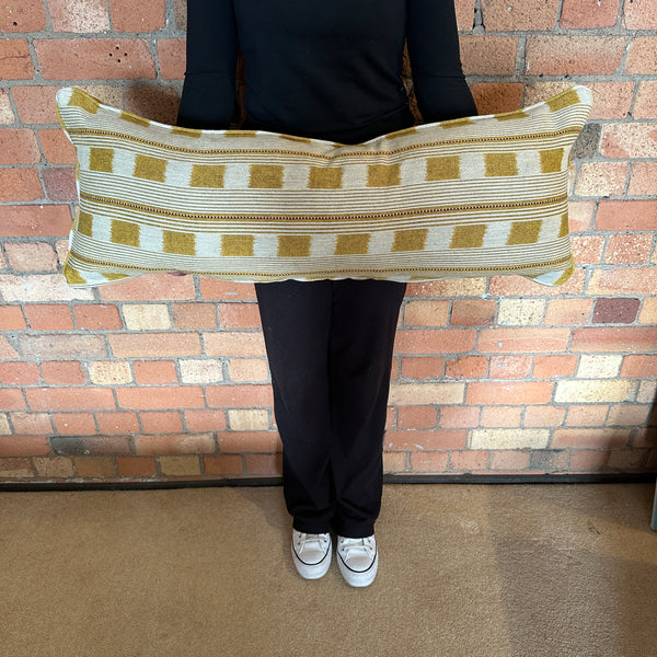 Bolster Cushion 90x35cm in Christopher Farr Lost and found Lemon