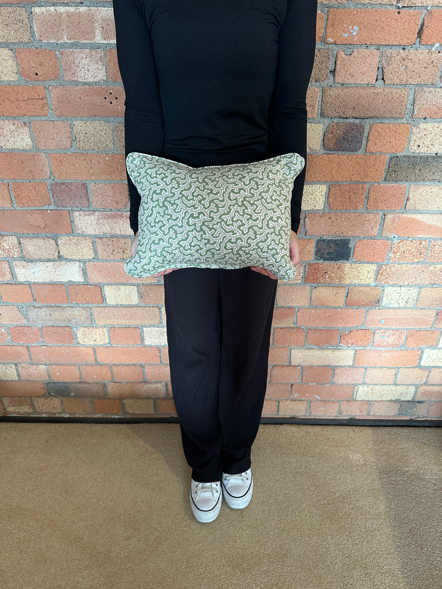 Lumbar cushion in Ian Sanderson Dulcie Briar rose