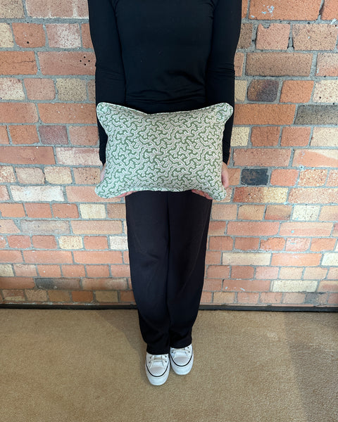 Lumbar cushion in Ian Sanderson Dulcie Briar rose