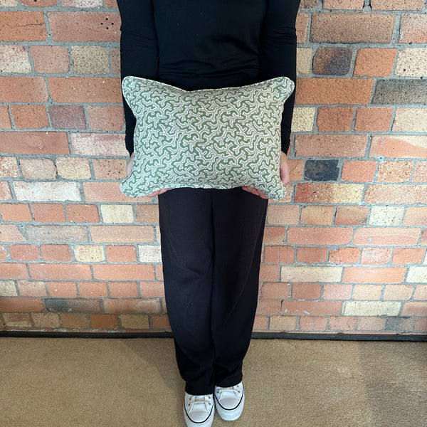 Lumbar cushion in Ian Sanderson Dulcie Briar rose