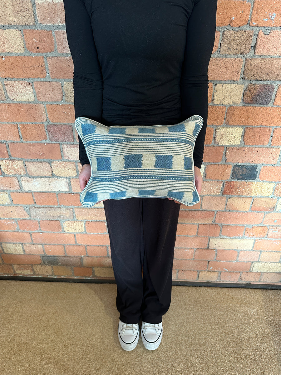 Lumbar cushion in Christopher Farr Lost and found Blue