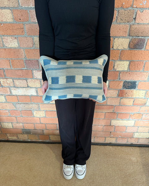 Lumbar cushion in Christopher Farr Lost and found Blue
