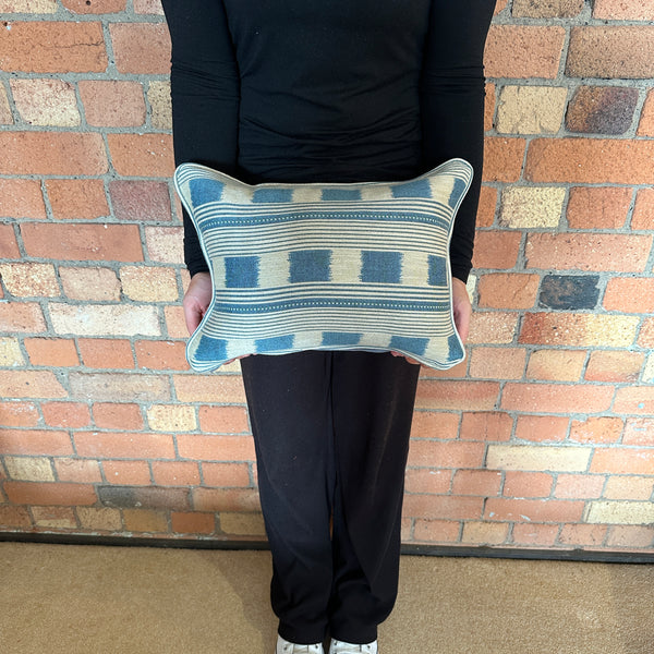 Lumbar cushion in Christopher Farr Lost and found Blue