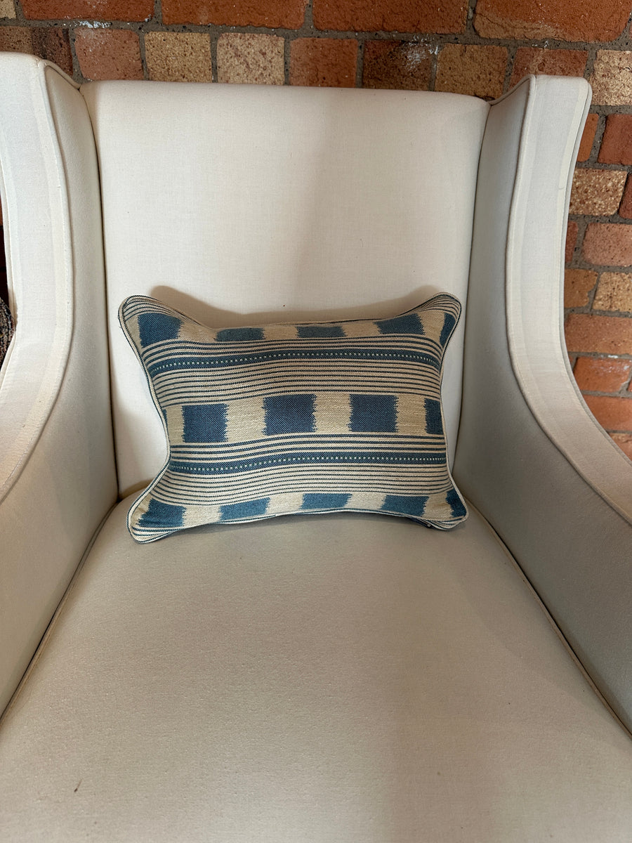 Lumbar cushion in Christopher Farr Lost and found Blue