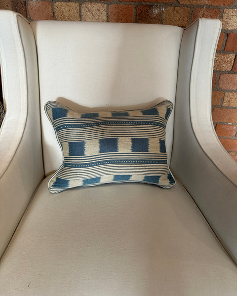 Lumbar cushion in Christopher Farr Lost and found Blue