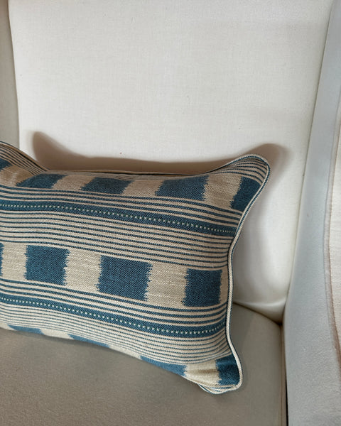 Lumbar cushion in Christopher Farr Lost and found Blue