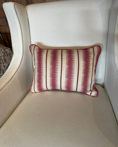 Lumbar cushion in Studio Humbug Squiggle Rhubarb