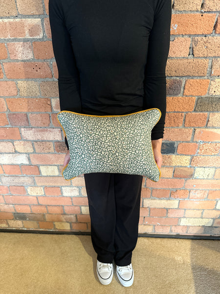 Lumbar cushion in Liberty Feather petals Artichoke