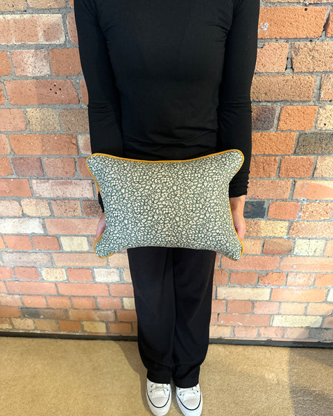 Lumbar cushion in Liberty Feather petals Artichoke