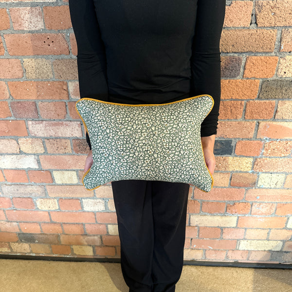 Lumbar cushion in Liberty Feather petals Artichoke