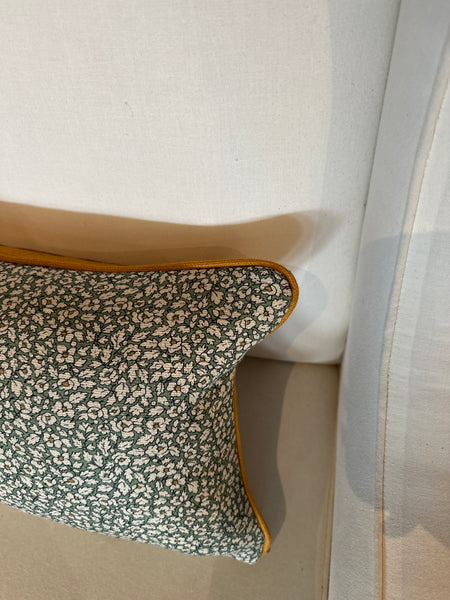 Lumbar cushion in Liberty Feather petals Artichoke