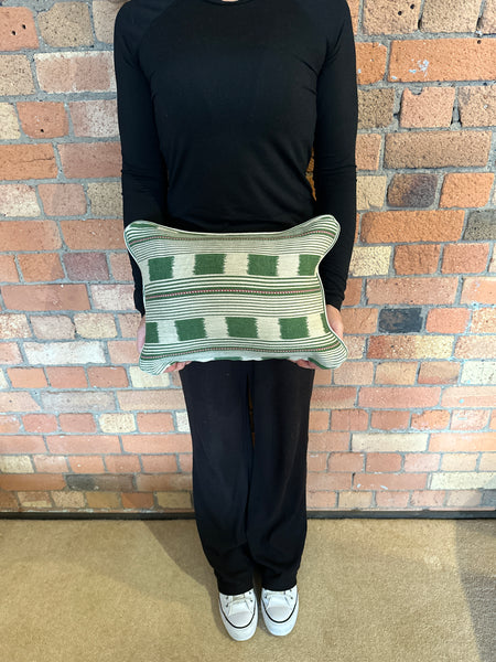 Lumbar cushion in Christopher Farr Chubby Check Green