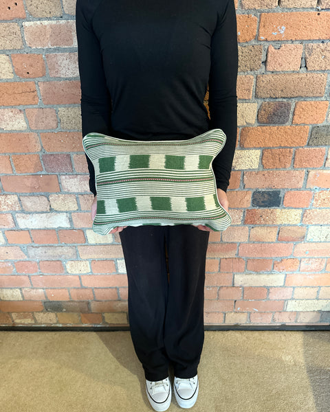 Lumbar cushion in Christopher Farr Chubby Check Green