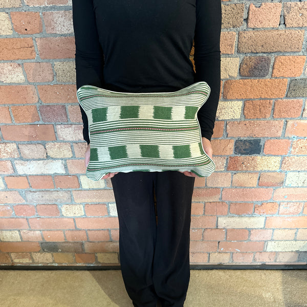 Lumbar cushion in Christopher Farr Chubby Check Green