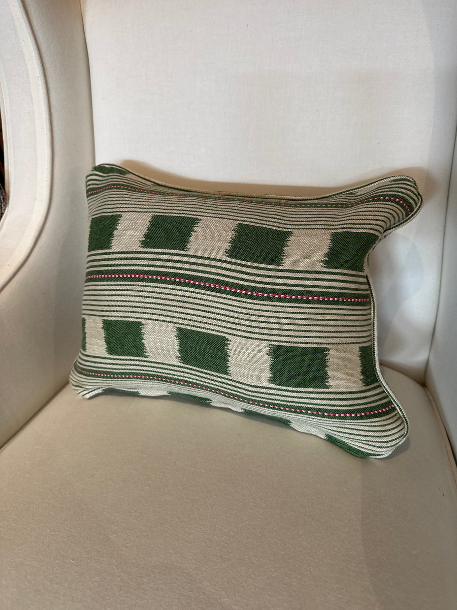 Lumbar cushion in Christopher Farr Chubby Check Green