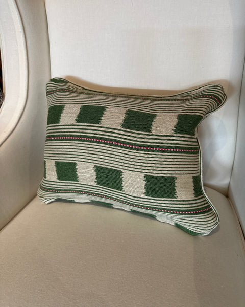 Lumbar cushion in Christopher Farr Chubby Check Green