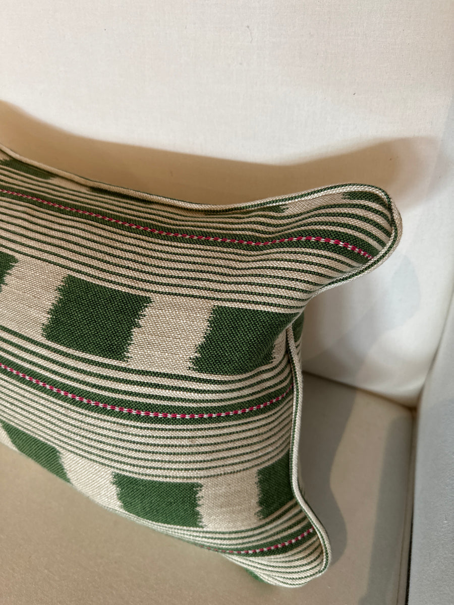 Lumbar cushion in Christopher Farr Chubby Check Green