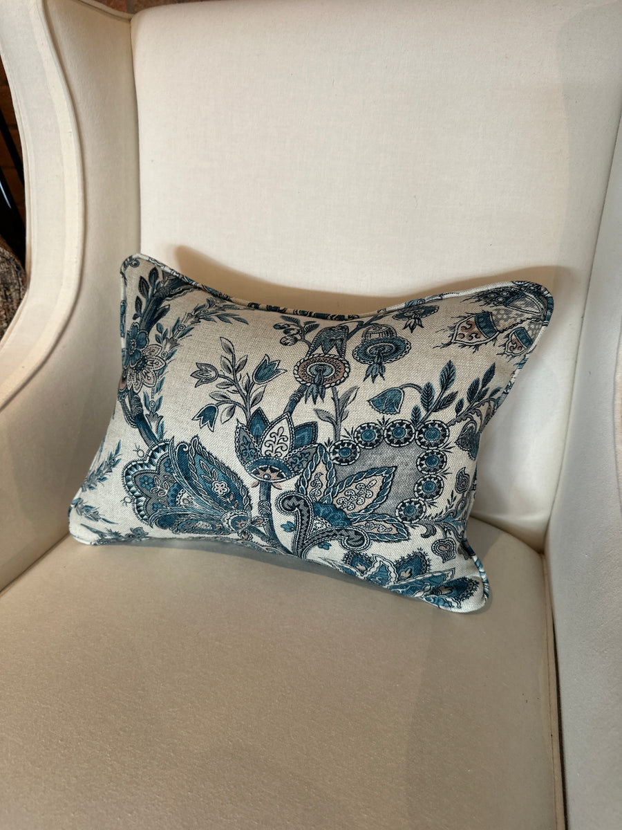 Lumbar cushion in GP&J Baker Jewel Indienne Blue