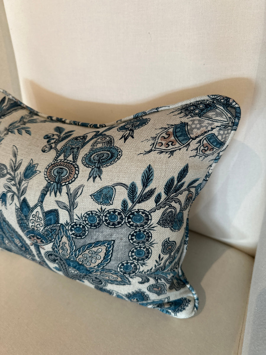 Lumbar cushion in GP&J Baker Jewel Indienne Blue