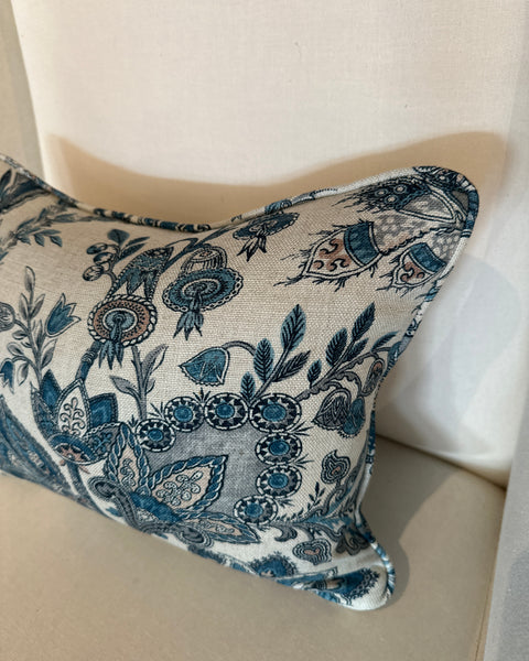 Lumbar cushion in GP&J Baker Jewel Indienne Blue