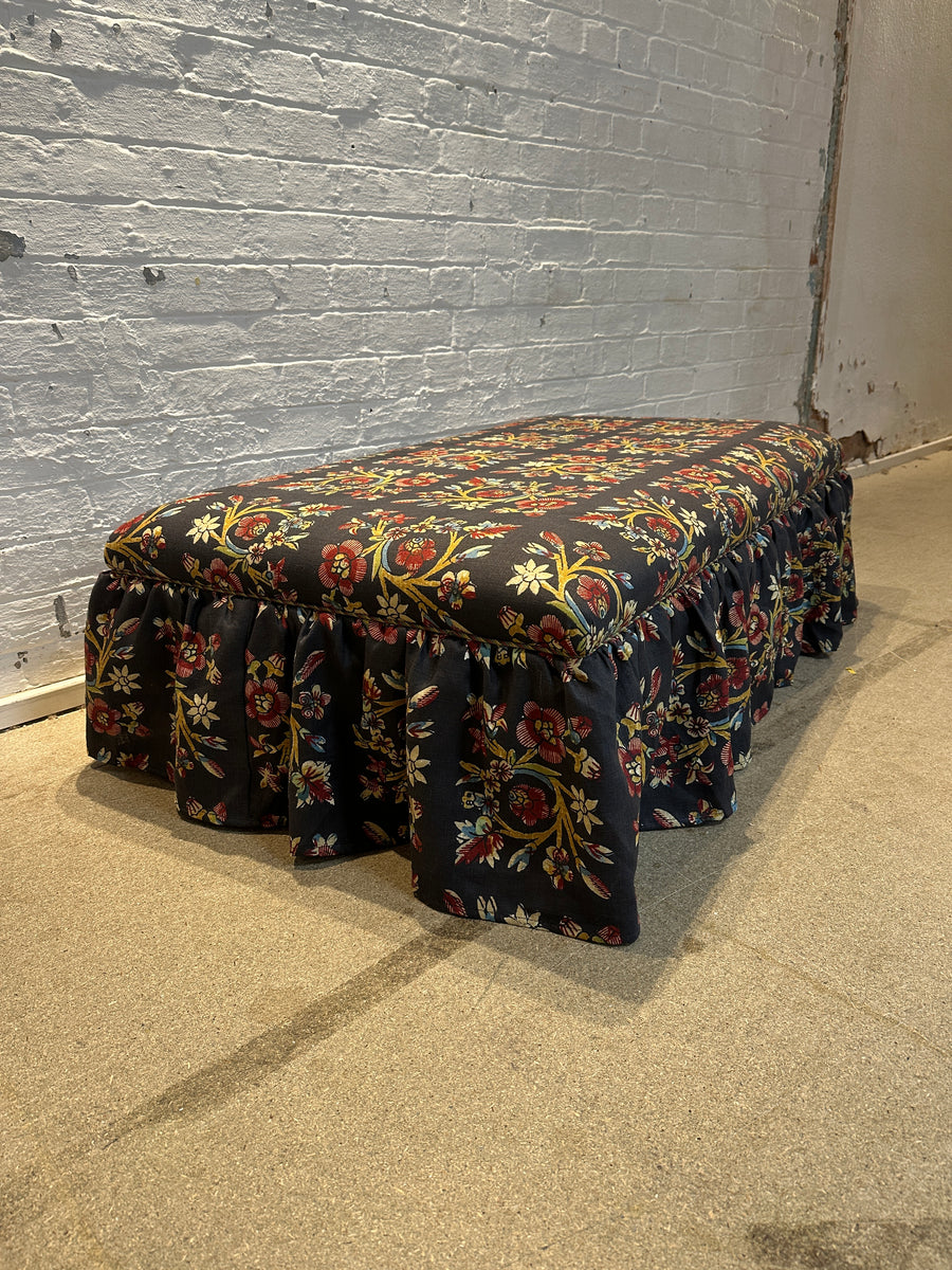 Bespoke Jemila Skirted Ottoman Footstool In Any Fabric