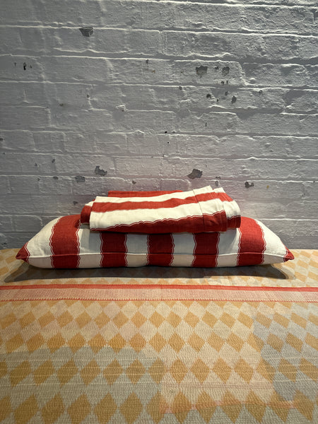 Nicky Haslam Balcony Stripe King Size Valance and Bolster Cushion