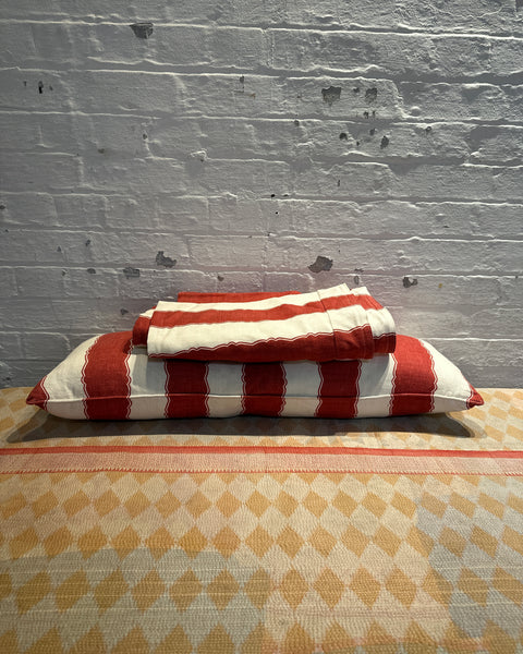 Nicky Haslam Balcony Stripe King Size Valance and Bolster Cushion